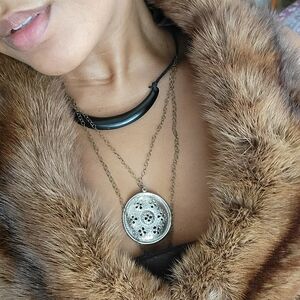 Silver & Quill Handmade Silver Sandollar Vintage and Contemporary Vegan Leather